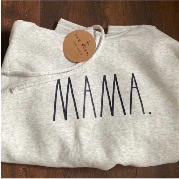 Rae Dunn Women’s “Mama” Top Hoodie Sweatshirt Gray New with tags size Large - Picture 3 of 7